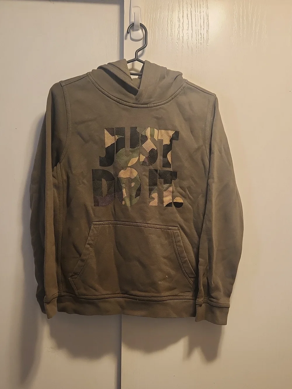 Nike Kids Olive Green Camo 'Just Do It' Hoodie